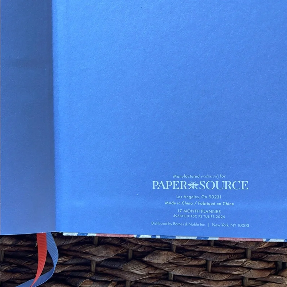 Paper Source 2024-2025 Planner with Red and Blue Tulip Design
